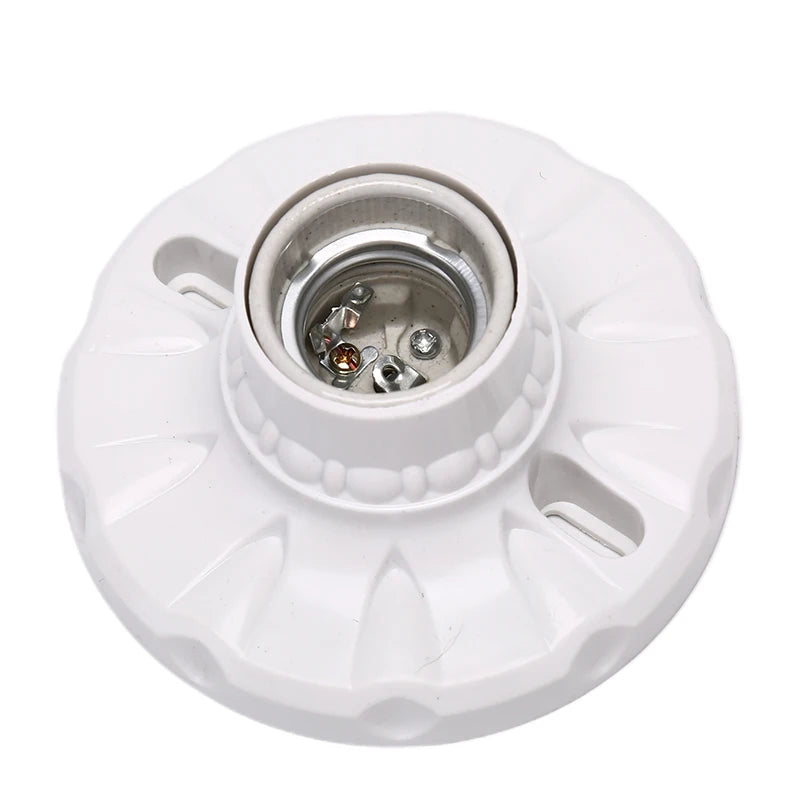 Plastic E27 Base With Hole for Wire Screw Light Bulb Lamp Socket Holder White Base Lamp Socket Led Light Bulb Holder
