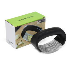 Manual Stainless Steel Garlic Press Metal Mincer and Chopper for Fruit & Vegetable Tools with Curve Design
