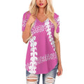 1MOQ True Size Elegant Plus Size Women's Blouses Polynesian Classic Design Luxury Cozy Tribal Island Lady T Shirt Hawaiian Tops