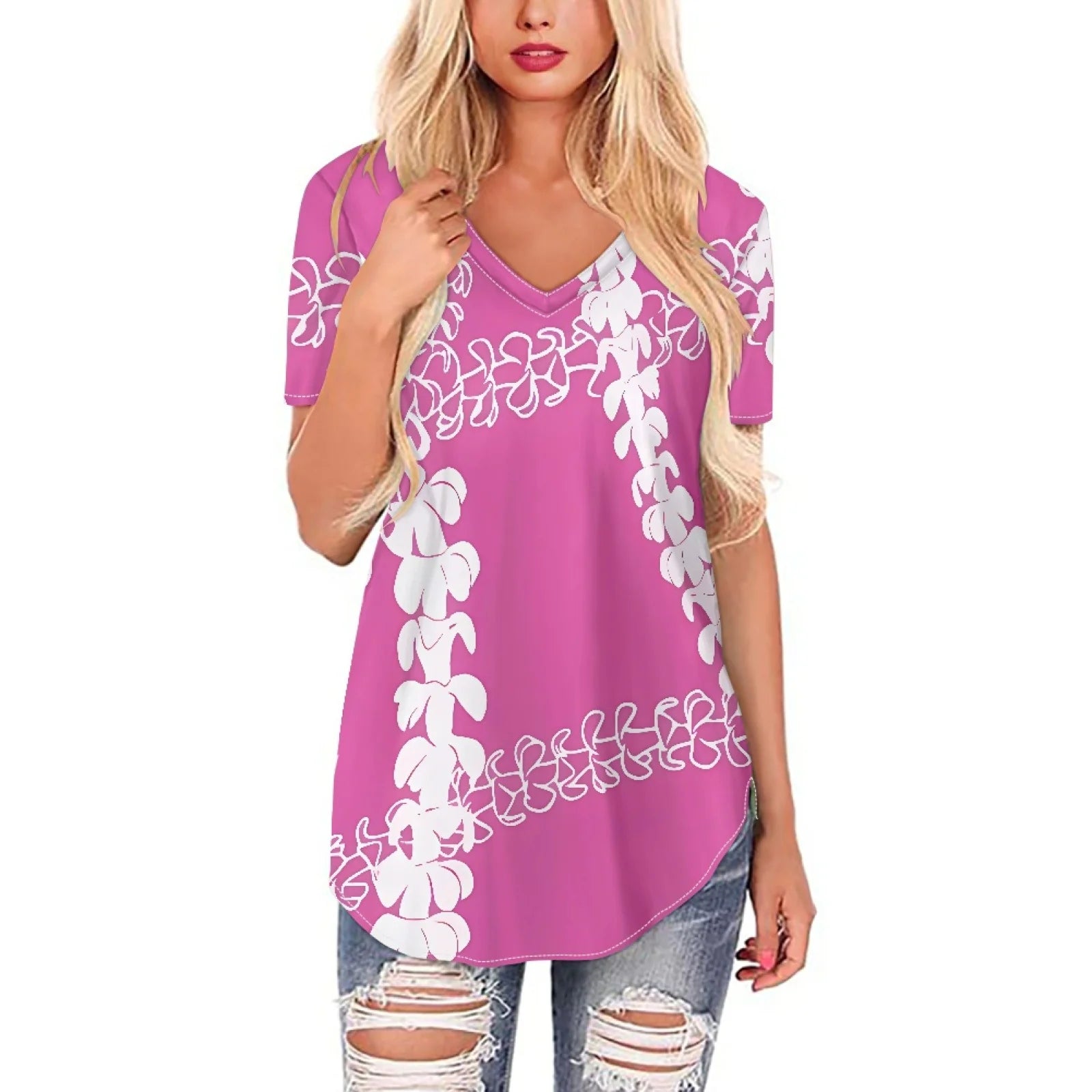 1MOQ True Size Elegant Plus Size Women's Blouses Polynesian Classic Design Luxury Cozy Tribal Island Lady T Shirt Hawaiian Tops
