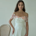 YouLaPan Wedding Wrap Elegant Wedding Dress One Line Shoulder Tulle Mask Flesh Slimming Shawl Wedding Accessories MG48-PA