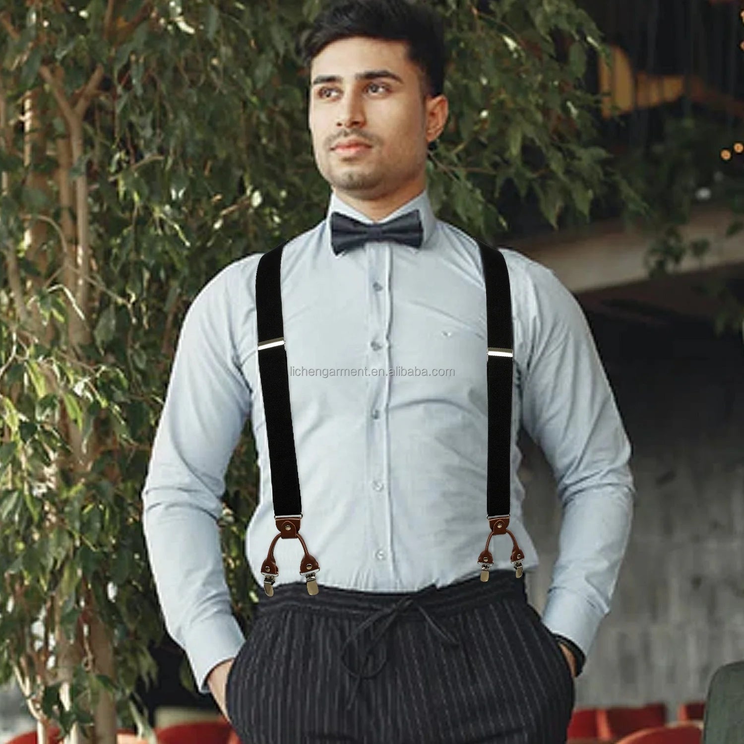 Factory Custom Small Order New Design Elastic Mens Suspenders Adults with Button and Clips Steel Buckle 3.5cm Width Custom Brand