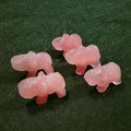 DIY Natural Gemstone Crafts Carving Crystal Quartz Stone Animal for Feng Shui Rose Quartz Elephant Souvenir Gift