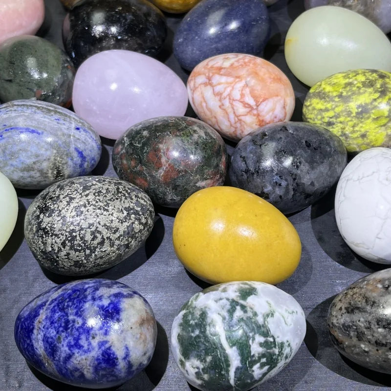 Bulk Sell Gemstone Healing Stone Sodalite Rose Quartz Pyrite Garnet Crystal Eggs for Gifts