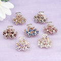 New Fashion French Elegant Hair Claws for Women Colorful Rhinestone Mini Shark Hair Clip Mini Rhinestone Metal Hair Claw