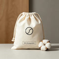 Eco-Friendly Organic Cotton Drawstring Bag Custom Logo Natural Muslin Pouch Wholesale Cotton Dust Bag Shoes Jewelry Packaging