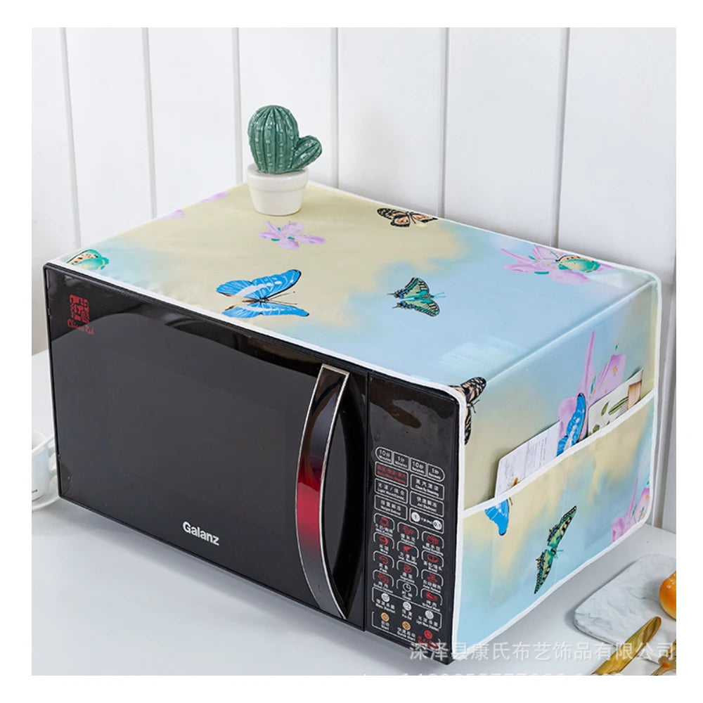 Kitchen Dustproof Cover for Oven & Microwave Waterproof Double Poc Pockets Top Cover Eco-Friendly Folding Storage Bag