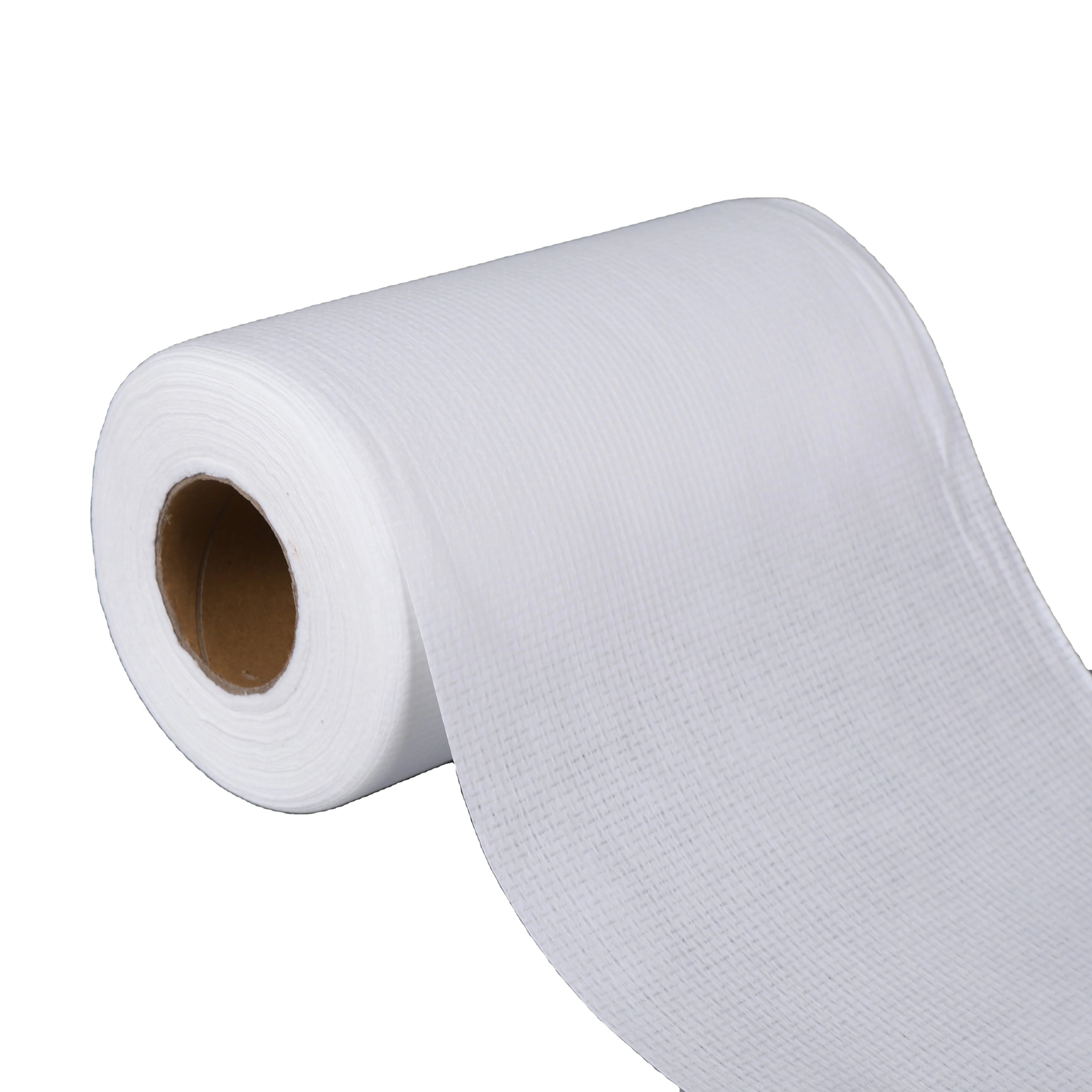 Wood Pulp 100% Cotton Viscose Rayon and Pet Polyester 40GSM Spunlace Nonwoven Fabric Roll for Wet Wiping Cloth