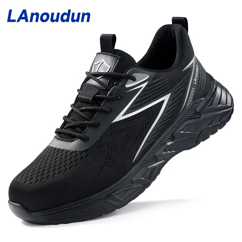 LAnoudun  Black European Standard Steel Toe Cap Anti - slip SRC Anti - Smashing Anti - Piercing Safety Shoes