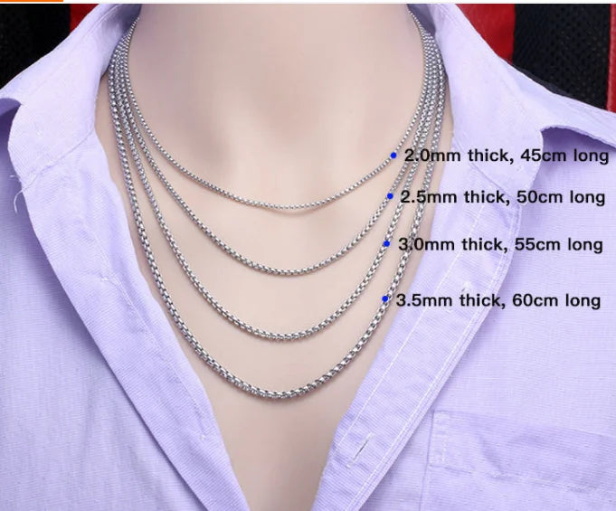 New Women Non-Allergic Gold PVD Stainless Steel Clavicle Chain Stylish Rounded Venetian Chain Plain Necklace Bulk Sale