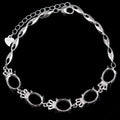 Sterling Silver 7*9mm Semi Mount Bracelet Empty Frame Blank Claws Setting S925 Base Holder Without Center Stone Inlay for DIY