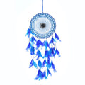 2026 New Style Creative Hand-woven Wall Hanging Blue Color Feather Dream Catcher