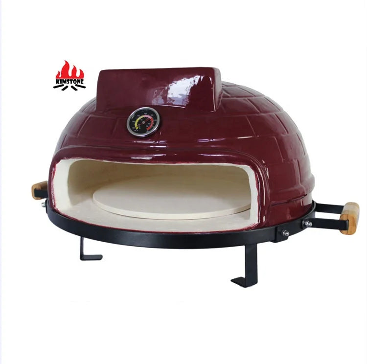 KIMSTONE 21inch Italian Woodfired Clay Pizza Oven Second Hand Brick Pizza Oven Outdoor Wood Fired Mini Bbq Grill With Cover