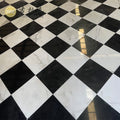 Custom Cut Size Polished Waterproof Calacatta White Mix Nero Black Marble Modern Floor Tiles for Villa Apartment Bathroom