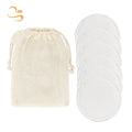 Customized 8cm 3layers Soft Bamboo Facial Care Pads Zero Waste Laundry Bag Set Reusable Bamboo Cotton Makeup