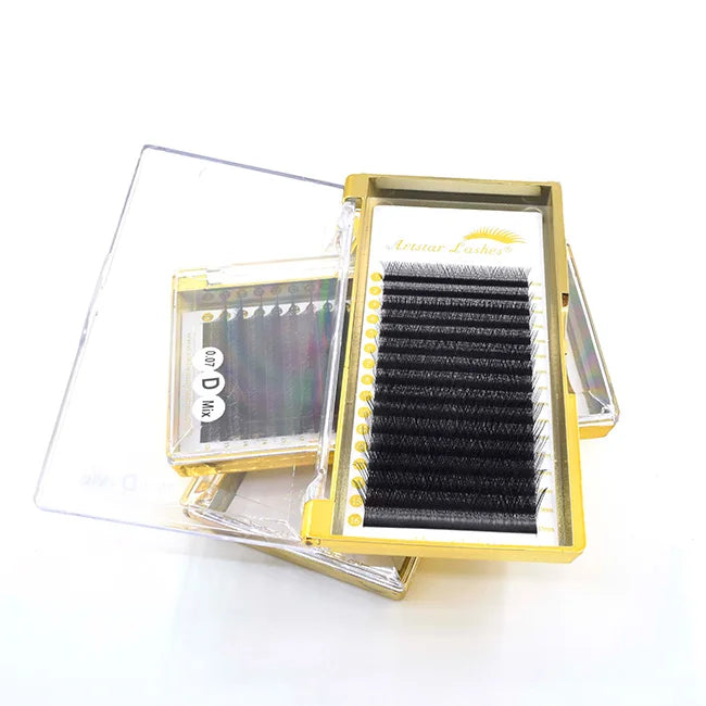 Artstar C D Curl 0.07mm Cashmere Synthetic Eyelash Extensions YY Lashes Y Shape Trays With Private Label-Wholesale