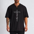 Hot Sale Customize Gym T-shirt Men 95%cotton 5% Spandex Oversize V-neck Plain Printed Short Sleeve T-shirt for Men