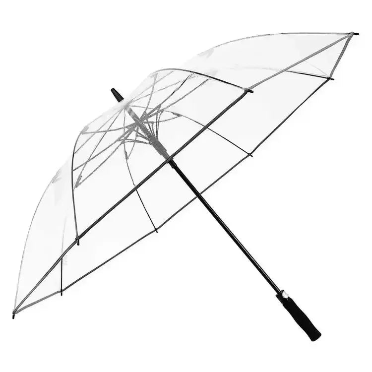 Customized Printing Large Golf Transparent Straight Handle Advertising Golf clear Transparent Umbrella