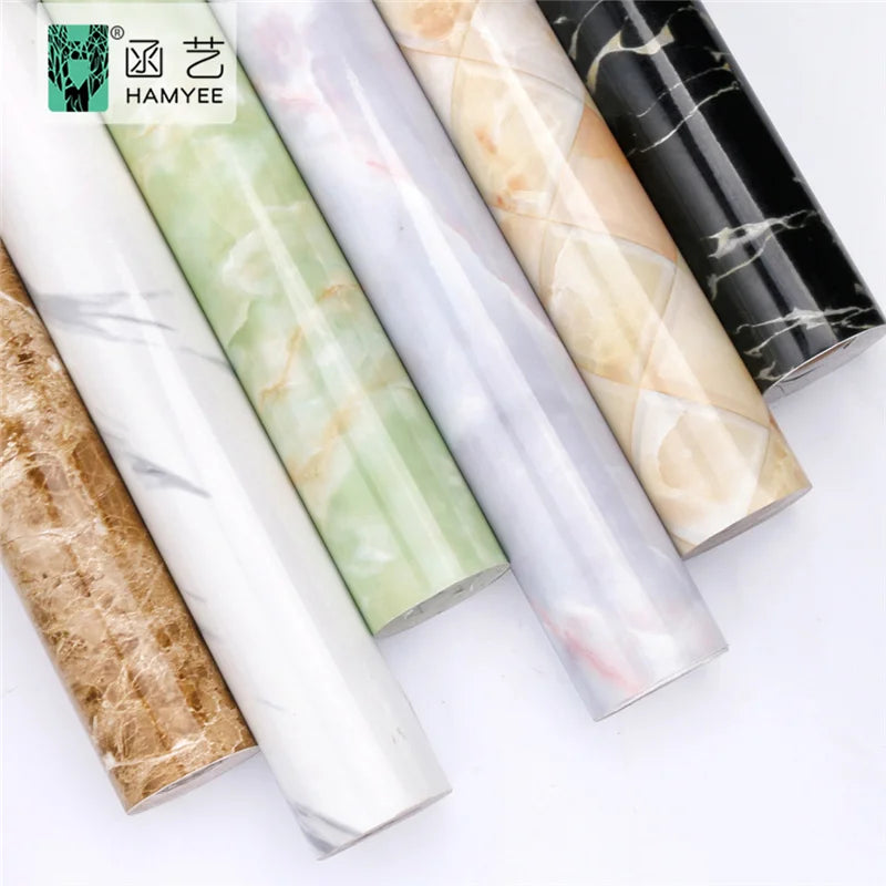Papier Peint Autocollant Pvc Marbre 60cm Peel and Stick Marble Wallpaper for Home Decoration