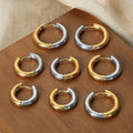 Minimalist Smooth Mixed Huggies Earrings Waterproof Gold Plated Stainless Steel Hoop Earrings for Women Boucle Doreille Bijoux