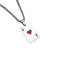 Lucky Poker Design High Polish Fashion Jewelry Accessaries Casino Fortune Playing Cards a Queen Hearts Pendant for Men