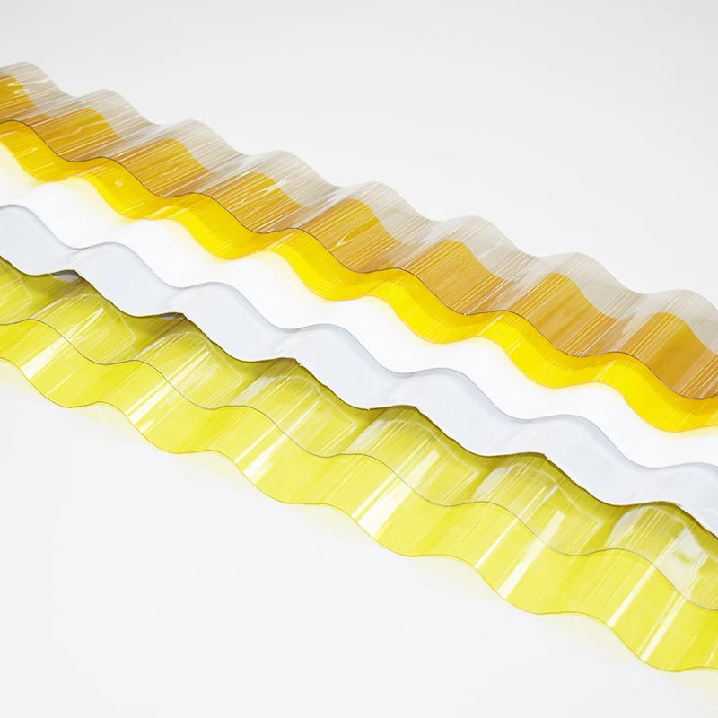 Free Sample Yellow Transparent Shed Roofing Corrugated Polycarbonate  Sheet