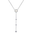 925 Sterling Silver Moissanite Natural Freshwater Pearl Pendant Necklace Premium Classic Style for Wedding Engagement or Gift