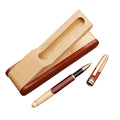 Eco-Friendly Bamboo Wood Ballpoint Pen Set Custom Logo Promotional Signature Pens 1.0mm Writing Width