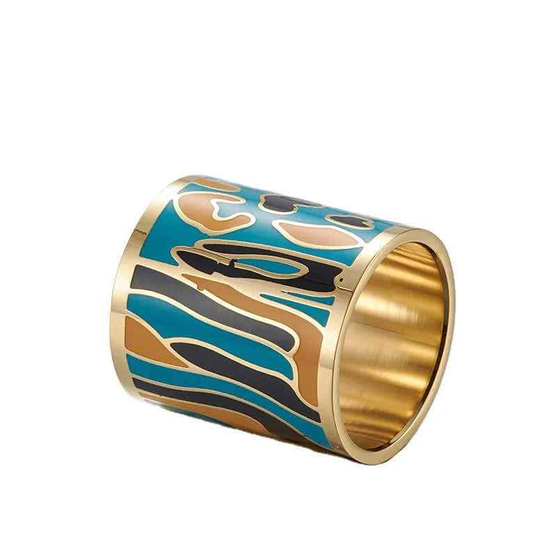 Custom Enamel Silk Scarf Clips Ring Accessories Square Cape Buckle in Stainless Steel Gifts