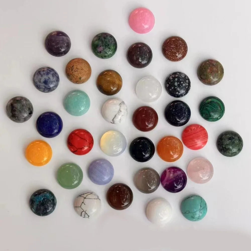 Classic Style Natural Stone Beads 8mm 10mm Dome Cameos Flatback Gemstone Beads Half Round Cabochon Versatile Jewelry Design