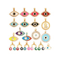 Enamel Evil Eye Charm Pendant18K Real Gold Plated Cubic Zirconia CZ Paved Jewelry Necklace Bracelet Accessories Supplies M91