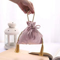 Manufacture Supply Tassel Drawstring Velvet Bag Wedding Favor Jewelry Gift Pouch Bags