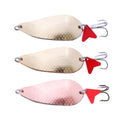 Wholesale SP217 8cm 43g Double Layer Heavy Metal Spinner Baits Spoon Fishing Lures with Red Heart Blade