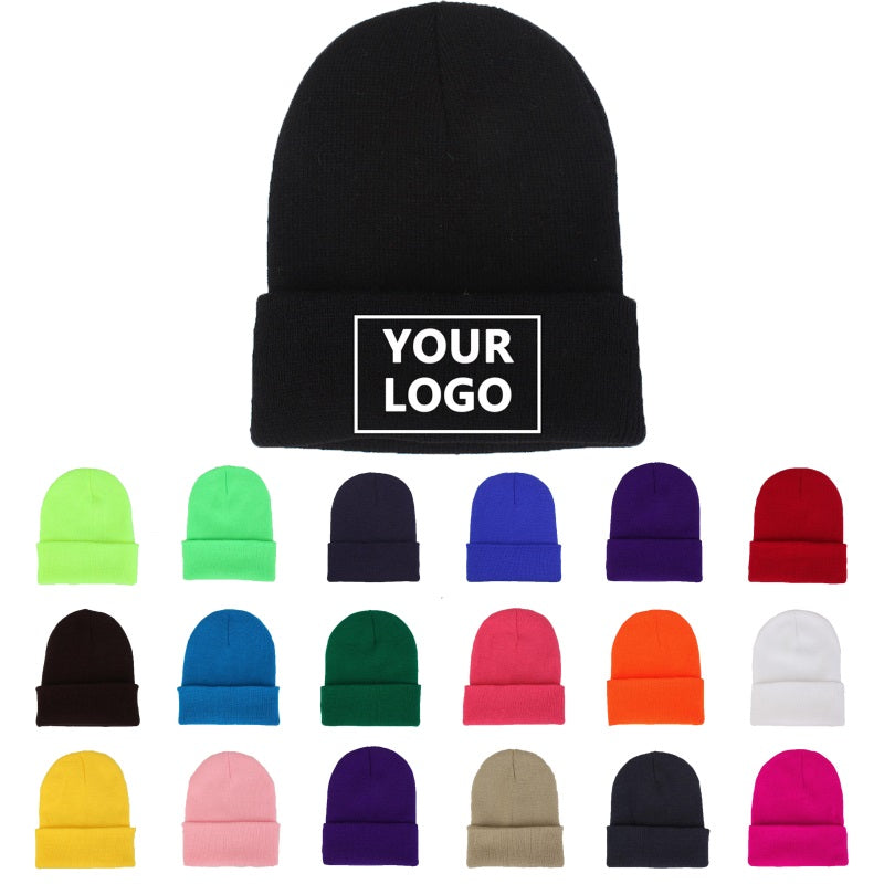 Wholesale 100% Acrylic Unisex Bows Camouflage Plain Solid Color Cuffless Beanie Caps OEM Autumn Winter Warm Comfortable Ski