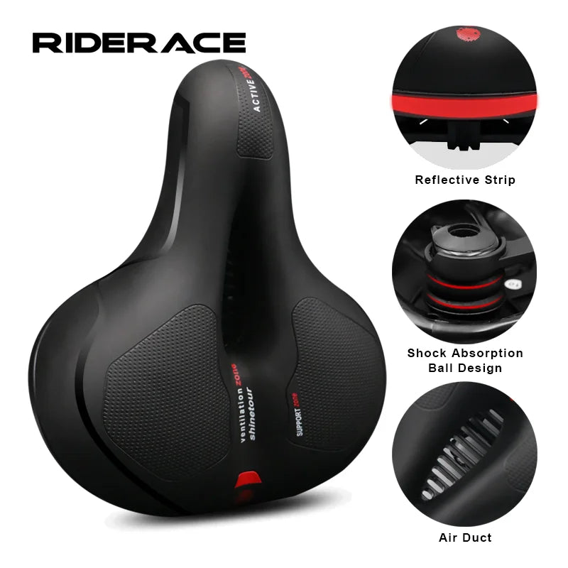 RIDERACE Bicycle Hollow Saddle Mountain Bike Comfortable Breathable Cushion Seat Anti-slip Shock Absorbing Cycling Men Seat Mat