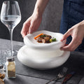 Solhui Ins Ceramic Irregular Shaped Display Plate Tableware Thickened White Plates Wholesale