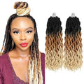 Wavy Gypsy Locs Crochet Hair Extensions Synthetic Fiber Solid and Ombre Color Gypsy Braiding Hair Extension Dreadlocks Faux Locs