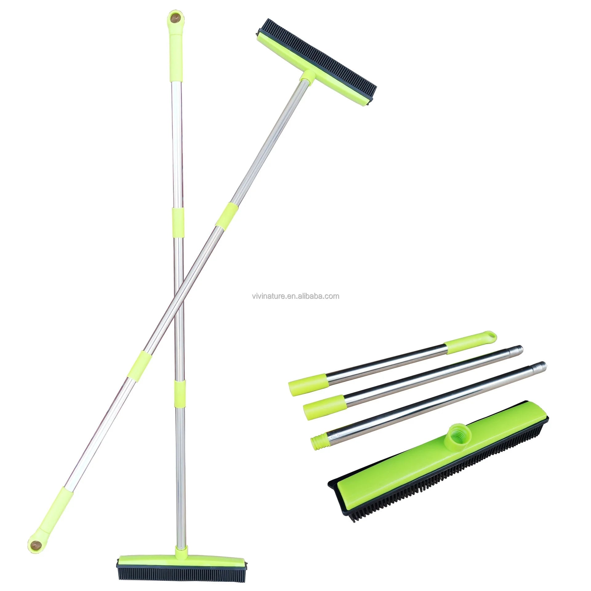 Pet Hair Rubber Removal Telescopic Broom Bristles Magic C Leaning Broom
