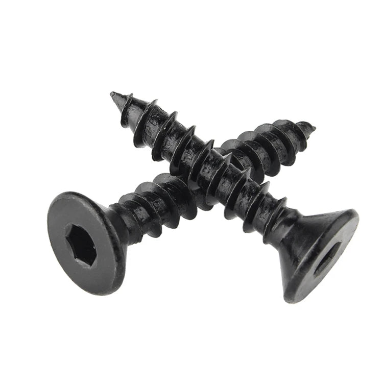 M2 M2.3 M2.5 M2.6 M3 M4 M5 M6 Steel Wood Sheet Metal Black Allen Hex Socket Countersunk Head Self Tapping Screws