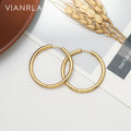VIANRLA Stainless Steel 36mm Big Hoop Earrings Minimalist Daily Party Women Fashion Jewelry Gift New Arrival Drop Shipping