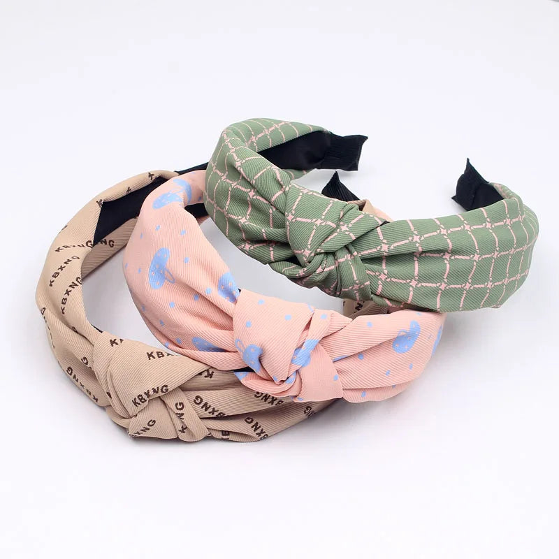 Korean Style Cross Knot Hairband Fabric Feminine Headband With Wide Edge Press Hair Buckle Bow Cloth Hairbands for Women