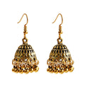 Ethnic Geometric Gold Plated Alloy Bell Earrings Women's Classic Vintage Trendy Wedding Indian Hindu Jewelry Boucles