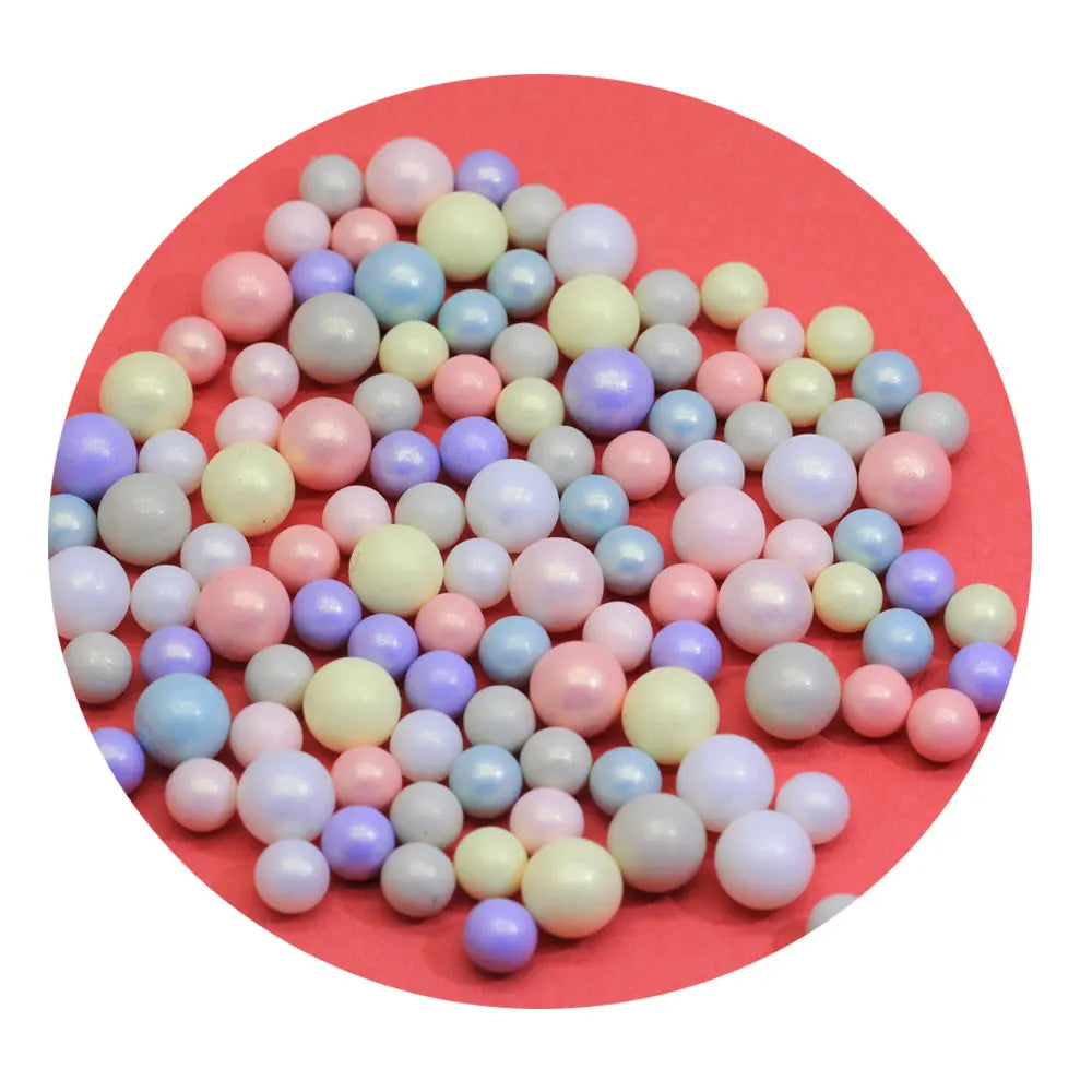 Wholesale Colorful Acrylic Round Pearl Beads Without Hole for Craft Making Slime Fillings Accessories