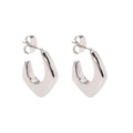 Elegant Titanium Steel Waterproof Jewelry High Polished Silver Gold Geometric U CC Hoop Earrings for Girls