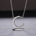 CAOSHI Fashion Women's Moon Necklace Shiny Cubic Zirconia Exquisite Crystal Girls Gift Copper Jewelry Pendant Necklaces Ladies