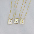 NM1285 Chic Gold Plated White Enamel Zircon Diamond CZ Paved Star Heart Cross Rectangle Medal Pendant Chain Scapular Necklace