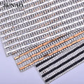 JUNAO Fast Delivery 24*40cm Self-Adhesive Glass Crystal Rhinestone Sticker Sheet Diamond Ribbon for Decoration