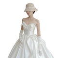 S6926F Drop Shipping 2023 New Bride White High -grade Satin Tube Top Tail Simple Party Gown Wedding Dress