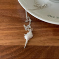 INS Girls 925 Sterling Silver Link Chain Conch Pendant Necklaces for Beauch Summer Jewelry