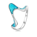 Genuine 925 Sterling Silver Original Geometric Ring for Women Promise Ring Fine Jewelry Ocean Series Wedding Gift SCR849